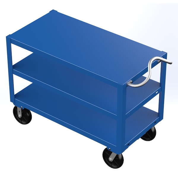 Vestil Ergo Handle Cart - Extra Heavy Duty, Steel, 4000 lb Load Capacity, 3 Shelves, 24.5" W DH-PH4-2448-3 - main